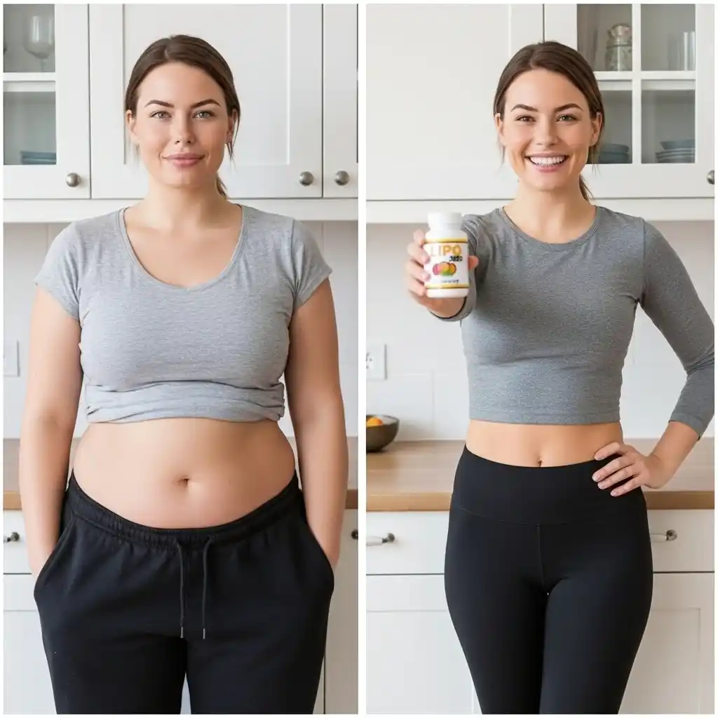 Before and after weight loss results with LipoJaro supplement